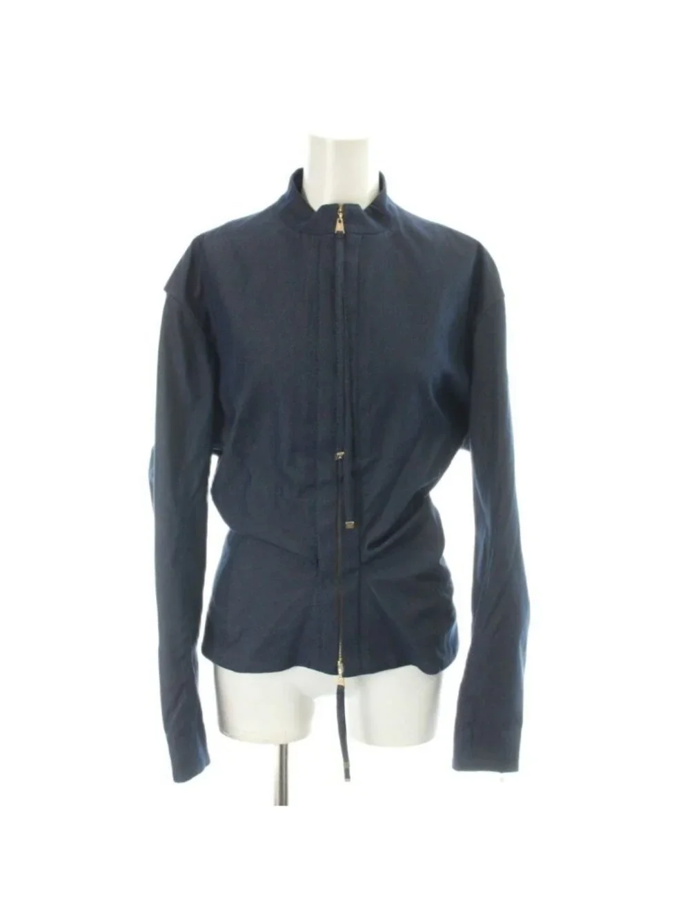 Louis Vuitton Denim Jacket Stand Color Stretch 40 Navy MW